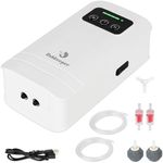 fishkeeper Battery Powered Aquarium Air Pump, USB Rechargeable Aerator Fish Tank Air Pump for 10-210 Gallons Portable Oxygen Pump for Outdoor Fishing, Power Outages and Emergency (6W 110GPH)