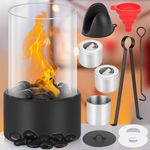 Fentar Table Top Fire Pit, Bioethanol Fireplace Adjustable Flame, Cylindrical Tabletop Fire Pit, Smokeless Fire Pit, Tabletop Fireplace, Portable Bio Ethanol Table Top Fire Pit Indoor Outdoor Decor