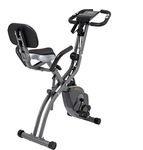 Exercise Bike 10 Levels of Adjustable Magnetic Resistance, Foldable and Quiet, with Arm Resistance Band, LCD Screen, Used for Home Aerobic Training Bicycle, Stationary 264lbs Weight Capacity