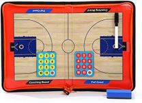 Joyeee Basketball Dry Erase Board for Coaches with Zipper, Magnetic Basketball Player, Whiteboard Pens with Dry Erase, Match Plan Basketball Coaching Equipment Kit