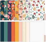 EOOUT 18 Pack Decorative File Folders Floral Folders Cute File Folder, Letter Size Colored File Folders,1/3-Cut Tabs, 9.6 x 11.6 Inches, for Office, School, Home