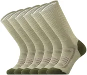 SOX TOWN Men's Merino Wool Cushion Crew Socks for Outdoor Hiking Hike Trail Performance Moisture Wicking Lightweight Summer(Green M)