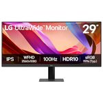 LG UltraWide Monitor 29U511A - UWFHD 1080p IPS 29 inch, 100Hz, 5ms GtG, HDR10, Office and Desktop display, Reader Mode & Flicker Safe, Smart Energy Saving, DisplayPort, HDMI, Black
