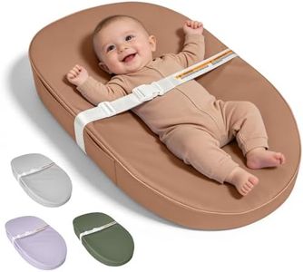 JVEOO Baby Changing Pad, Waterproof Vegan Leather Wipeable Diaper Changing Pad with Safety Strap Non-Slip Changing Mat for Dresser & Table