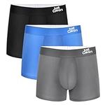 JustWears Everyday Mens Trunks, 3 Pack | Breathable Anti-Chafe Underwear with Moisture-Wicking MicroModal Air Cool Fabric | Ergonomic Support | Seamless Sustainable Boxers for Men | Pants Gift