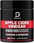 Apple Cider Vinegar Capsules 600mg Ceylon Cinnamon 300mg Turmeric Curcumin 300mg & Berberine 300mg - Dietary Supplement Support for Keto, Weight Management, Digestive & Immune Health - 150 ACV Pills