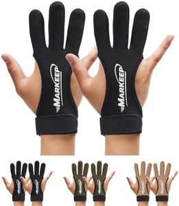 MARKEEP Archery Gloves 2 Pack Shooting Hunting Leather Guard 3-Finger Guard for Youth Adult Man Woman and Beginner Recurve Arrow Bow Archery Protective Gear Accessories