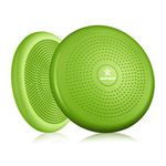 BODYMATE green balance cushion incl. pump - 34cm diameter inflatable instability disc/nubbed massage cushion for core, fitness, rehab, co-ordination and relief of back pain