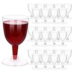 KesaPlan 75 Pcs Plastic Wine Glasses, 6oz Disposable Wine Glasses with Stem, Stackable Plastic Goblets, Clear Reusable Disposable Wine Glasses for Outdoor Parties, Weddings, Birthdays, Picnics