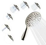 SparkPod 6-Function High Pressure Shower Head - 6" Wide Angle Handheld Shower Head - Refreshing Rain Mode for Fast and Effective Rinsing - 2X Muscle Relief Massage Force - Elegant Brushed Nickel