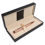 Penneed Ballpoint Pens Gift Set for Women Office Executive Celebration with Nice Box Metal Fancy Retractable Refillable Black Ink 1.0mm B5 (Gorgeous Rose Gold)