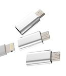 Micro USB Male to Lightning Female Adapter(3pack)Compatible with Samsung Galaxy S7 Active S6 Edge Nexus 5 LG K20 Android Power Charging Converter for iPhone 13 promax 7 8 X Ipad Cable Charge Cord Port