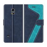 MOBESV Phone Cover For Samsung Galaxy S5 Mini, Flip Wallet Case for Samsung Galaxy S5 Mini Phone Case, Dark Blue/Light Blue