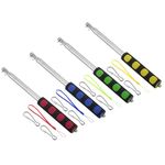 PATIKIL 1.6M/5.2Feet Telescopic Handheld Flagpoles, 4Set Retractable Teachers Pointer Stick Banner Flag Pole with Sponge Handle for Tour Guide Teaching Red,Blue,Green,Yellow