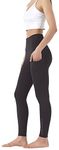 OVRUNS Yoga Pants for Women Tummy Control Gym Leggings with Pockets for Sport Athletic Workout Running - Black Granite- L