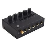 4 Channel Audio Mixer, Line Mixer 4 Channel Headphone Amplifier for Home Studios Live Recording 100‑240V