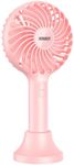 HonHey Handheld Fan Portable, Mini Hand Held Fan with USB Rechargeable Battery, 4 Speed Personal Desk Table Fan with Base, 3-10 Hours Operated Small Makeup Eyelash Fan for Women Girls Kids Outdoor