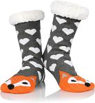 Alexvyan 1 Pair Soft & Cozy Thermal Crew Slipper Winter Thick Warm Fleece Lined Socks (Without Thumb) for Girls/Ladies/Women