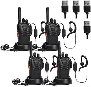 Walkie Talkie PMR446 Radio bidirezionale senza licenza, pofung PT88E 16 canali Walkie-talkie professionali ricaricabili a lungo raggio con base per caricabatterie USB e auricolari (nero, 4 pezzi)