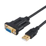 CableCreation USB to RS232 Serial Adapter with FTDI Chipset, USB 2.0 to RS232 Gold Plated DB9 Serial Converter Cable for Windows 11, 10, 8.1, 8, 7, Vista, XP, 2000, Linux and Mac OS X, 6.6 Feet/2M