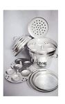 LTYNE Aluminum Idli Maker Cooker with Khaman Dhokla Plates (4 Idli Plates, 2 Dhokla Plates, Jaali, 15 Idli)- Silver