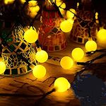 FANSIR Solar String Lights Garden, 23ft 50 LED Globe String Lights Outdoor Solar Powered Fairy Lights Waterproof 8 Modes Mini Ball Decorative Light for Garden Patio Yard Home Wedding Party, Warm White