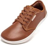 HOBIBEAR Unisex Wide Barefoot Shoes for Mens Womens Minimalist Zero Drop Shoes Sneakers (Brown,12 Women/11 Men)