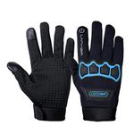 DreamPalace India Full Finger Bike Gloves for Men Women Bike Riding Gloves Touch Screen Hard Knuckle Gloves for Outdoor Sports for Cycling Motorcycle Hiking (Free Size) Free Size (Blue)