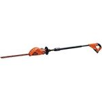 BLACK+DECKER 20V MAX* Cordless Pole Hedge Trimmer 18in, Dual Action Blades, Cut up to 11 ft High (LPHT120-CA)