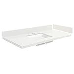 Transolid VT27.75x22-1KU-3A-A-W-4 27.75 in. D Quartz Vanity Top with 4 in. Centerset and Rectangular Undermount Sink, Milan White