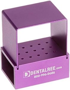 QUALITÉ BK-600-P 15 Holes Bur Blocks Long Straight Shank, Aluminum, Purple