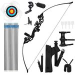 Dostyle Recurve Bow Takedown Archery Bow and Arrow Set Hunting Long Bow Kit 40 lbs Right Hand