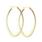 AMDXD Stainless Steel Jewelry for Women Hoop Earrings Gold Large U Shape Width 29.8MM