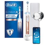 Oral B Genius X With Artificial Intelligence Rose Gold Electric Adult Toothbrush, 1 Toothbrush Head, 6 Modes, Gum Pressure Sensor, Usb Charging Travel Case, Uk 2 Pin Plug, 3 G