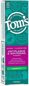 Tom's of Maine Natural Antiplaque and Whitening Fluoride Free Toothpaste, Spearmint, 5.5 Ounce