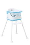 Webby 4 in 1 Booster Foldable Baby Chair with Wheels Multicolor