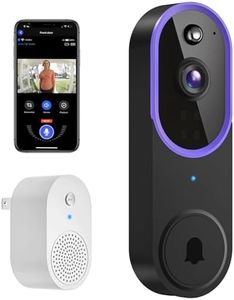 Occuwave 1080P Video Doorbell Camera Wireless with Chime Ringer, Cloud Storage, Live Image, 2-Way Audio, Night Vision, 2.4Ghz WiFi, Indoor Surveillance, Real-Time Alert (Purple+Black)