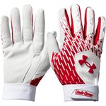 Under Armour boys Youth Clean Up Baseball Gloves , (105) White / Red / Red , Youth Medium