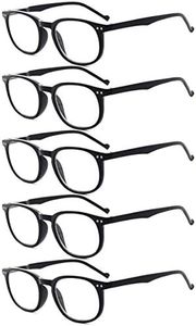 eyekepper Lot de 5 charnières à ressort pour lunettes de lecture classiques des années 80 Noir +1.50