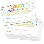 60 Candy Guessing Game Cards - Guess How Many in the Jar Game Tickets