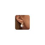 CHSKY Pearl Earrings for Women, 14K