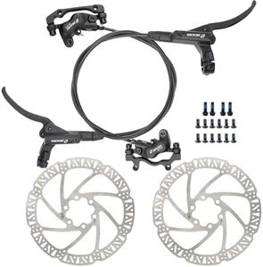HAIKS Zoom HB876 Hydraulic Disc Brakes Set, Black, Mountain Bike Left Front 800mm Right Rear 1400mm, Adapter Fit EBike Fat Bike Bicycle for Mountain Bike, Road Bike