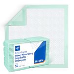 Medline Industries MSC282070LB Protection Plus Polymer Underpads, Super Absorbency, 36-Inch X 36-Inch, Green (Pack of 50)