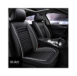 Hi Art Leatherette Custom Fit Front and Rear Car Seat Covers Compatible with Hyundai Venue, (Black/White)