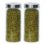 Femora Glass Jars for Kitchen| Glass Storage Containers Jars for Kitchen| Round Glass Jars| 1 Year Warranty| Airtight Lid| Jars for Snacks, Fry Food, Masala, Spice, Pickles, Cookies| 2200ml| Pack of 2