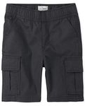 The Children's Place Boys' Little Pull-On Cargo Short, Washed Black, 6