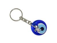 185-3cm Lucky Evil Eye & Lucky Turtle Charm Keyring Bag Hanger, Blue,8.5cm