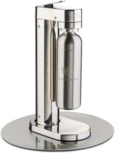Luckymoose Infinity-S Wassersprudler aus hochwertigem Edelstahl (Silver/Silver) – inkl. 2x 1,25L Edelstahlflaschen – extra hygienische herausnehmbare Düse – Langlebige CO₂ Sprudelwasser Maschine