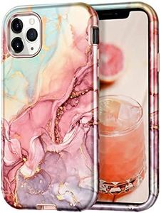 Btscase for iPhone 11 Pro Max Case 6.5 inch,Marble Pattern 3 in 1 Heavy Duty Shockproof Full Body Hard PC+Soft Silicone Drop Protective Women Girls Cover for iPhone 11 Pro Max, Rose Gold