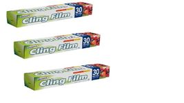 iTrend Sealapack 3 x Eco-Friendly Cling Film Food Seal Wraps – Multipurpose for Kitchen & Fridge – For Storing Food – 30cm x 30m